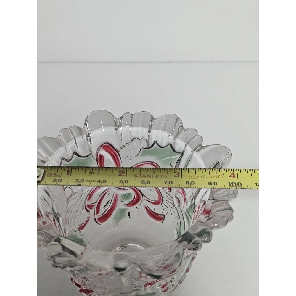 Mikasa Celebrations Festive Wreath Crystal Christmas Votive Candle Holder Candy